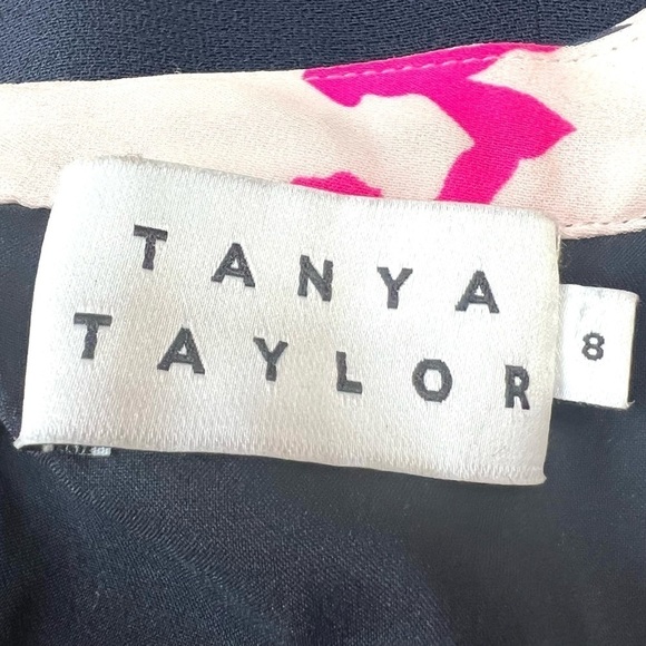 Tanya Taylor Navy Blue Silk Floral Tie Back Maxi Dress Womens 8 - Picture 15 of 15